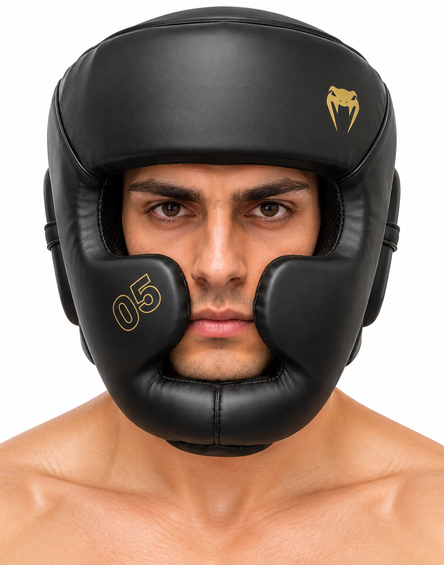 Venum Challenger Boxing Headgear – Black &amp; Gold – Shorts – Baba Saleh Sports Egypt