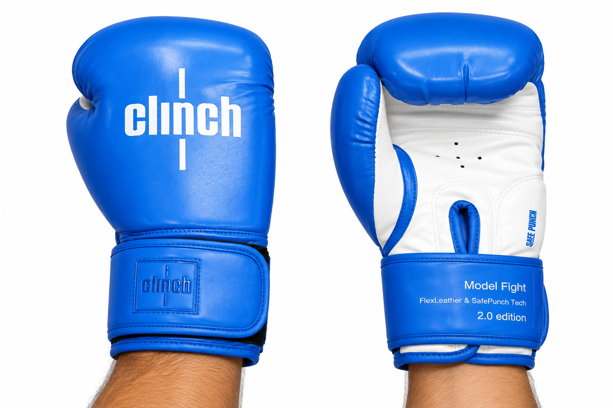 Clinch Boxing Gloves – Blue & White – Boxing & MMA – Baba Saleh Sports Egypt