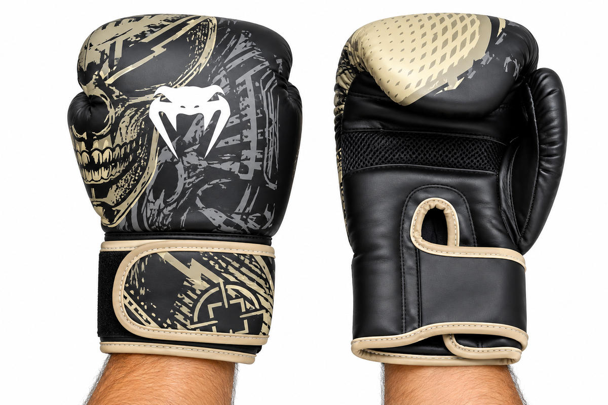 Boxing Gloves – Black & Gold Skull Design – Boxing & MMA – Baba Saleh Sports Egypt (2)