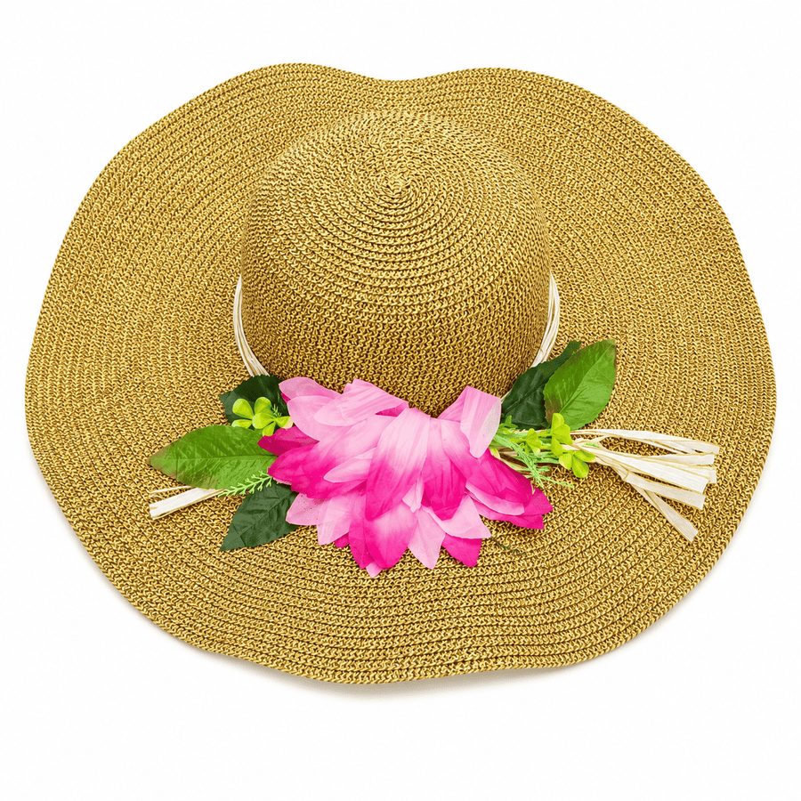Women’s Beach Sun Hat with Flower – Beach Bags & Sun Hats