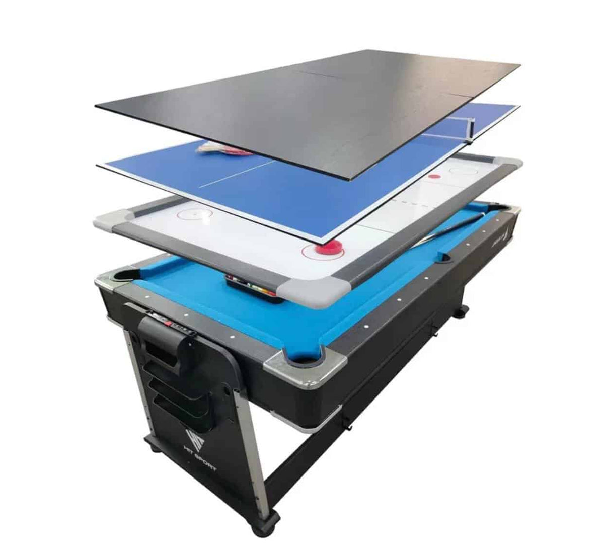 3-in-1 Game Table, Billiards, Air Hockey, Table Tennis, 7 Feet Black Table – Billiards (3)