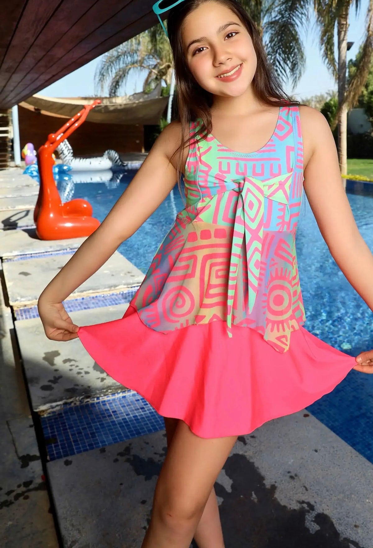 LAMER Girls Swimsuit Strap & Skirt – Kids' Swimwear (5)