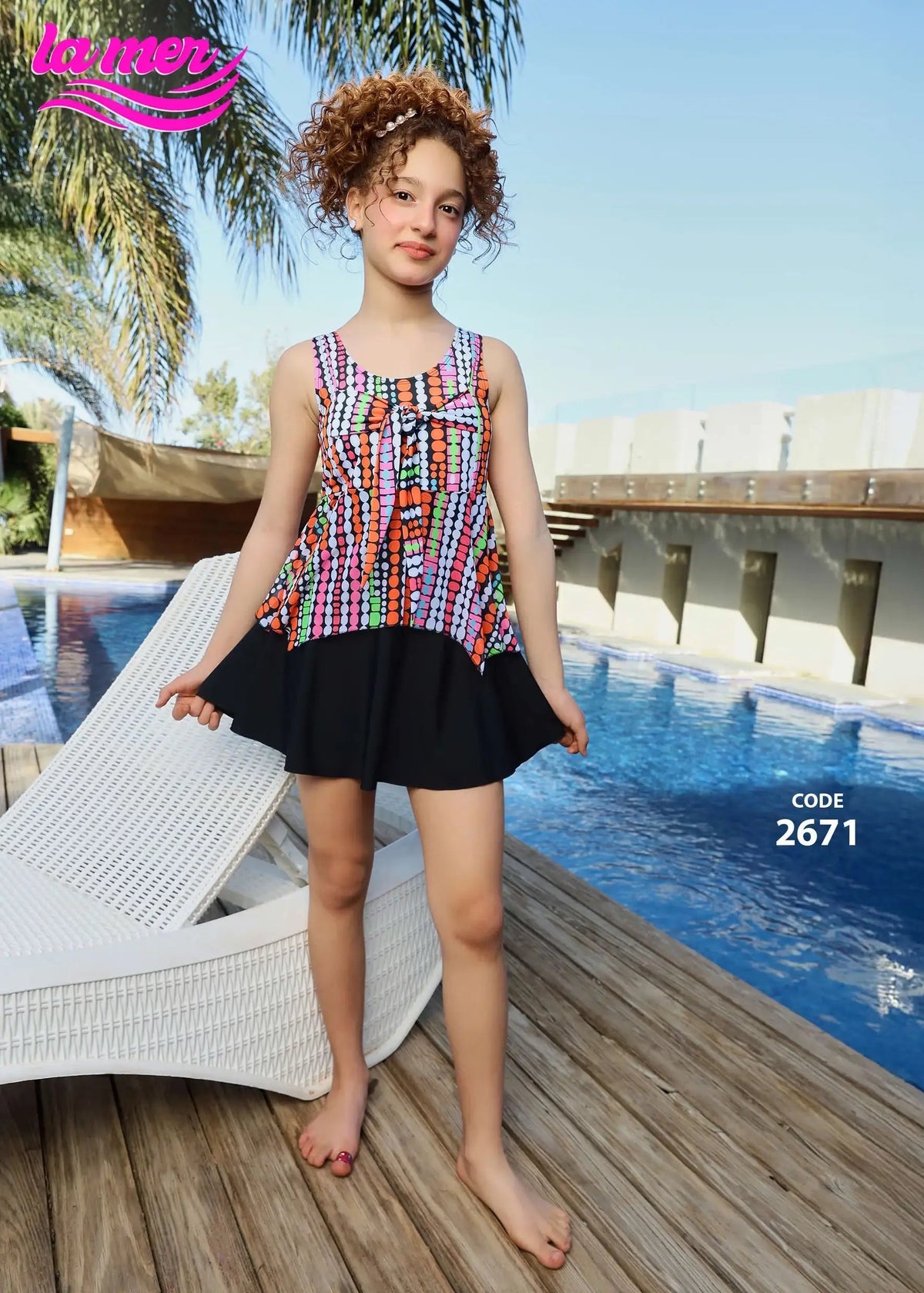 LAMER Girls Swimsuit Strap & Skirt – Kids' Swimwear