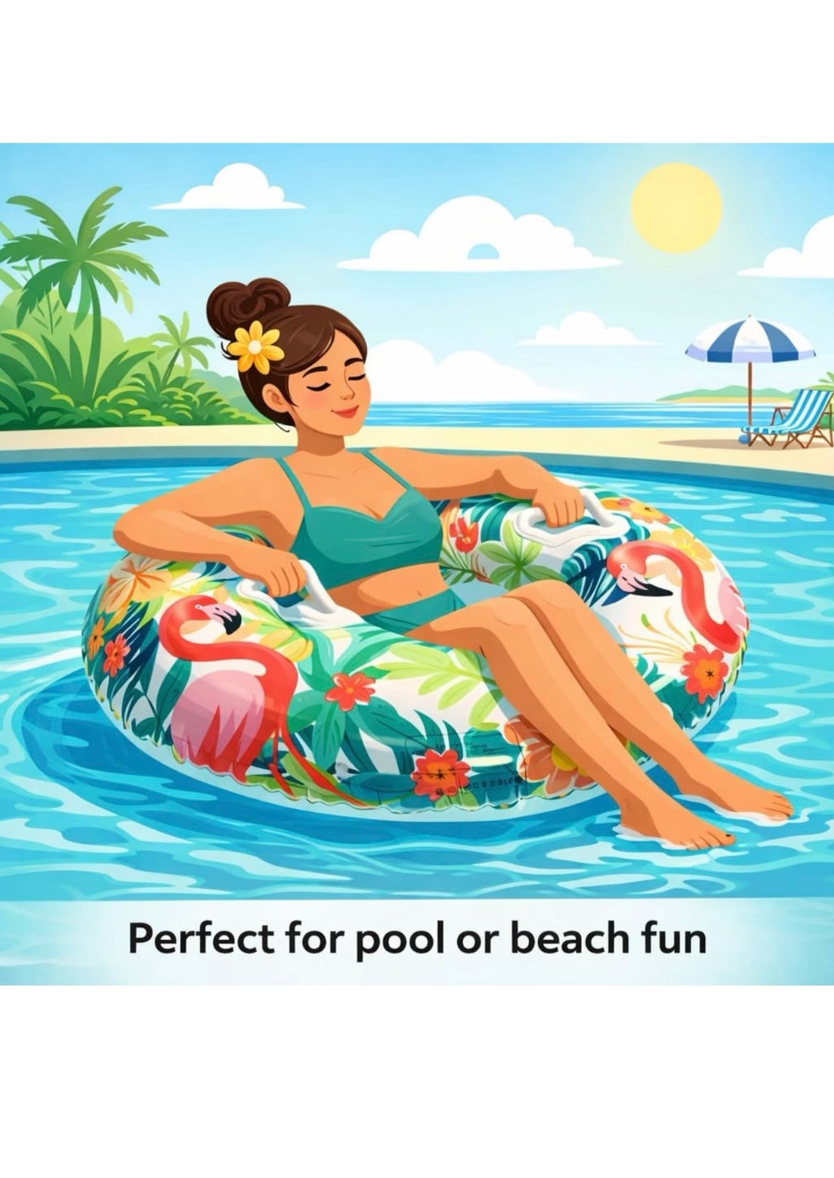 Tropical Print Swim Ring – 100 cm – Life Jackets & Swim Rings (5)