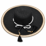 ⁦Women’s Beach Sun Hat with Beads⁩ - الصورة ⁦5⁩