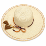 ⁦Women’s Beach Sun Hat with Beads⁩ - الصورة ⁦4⁩