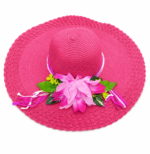 ⁦Women’s Beach Sun Hat with Flower⁩ - الصورة ⁦2⁩