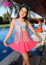 ⁦LAMER Girls Swimsuit Strap & Skirt⁩ - الصورة ⁦2⁩