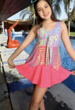⁦LAMER Girls Swimsuit Strap & Skirt⁩ - الصورة ⁦5⁩