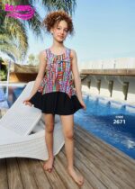 LAMER Girls Swimsuit Strap & Skirt